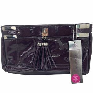 Victoria's Secret Cosmetic Bag Clutch Purse Purple Vinyl Clutch **BAG ONLY** NWT